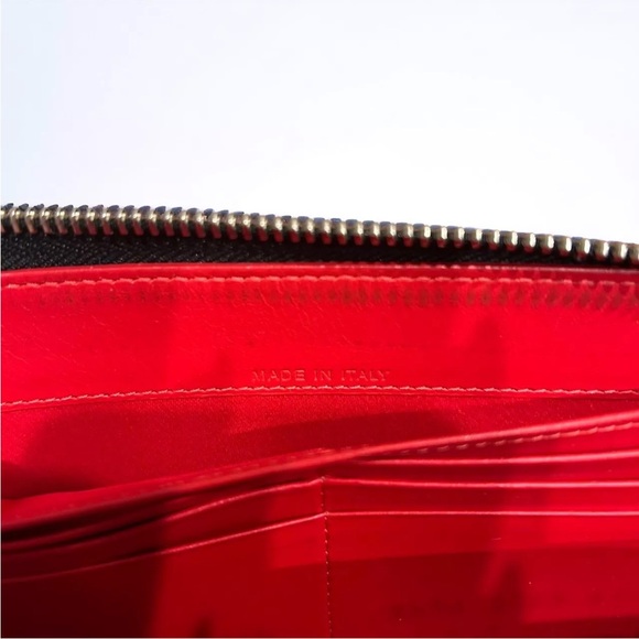 SOLD❤️ LOUBOUTIN Panettone Silver Spike Stud Patent Zip Wallet + Dust Bag & Box - Picture 7 of 10